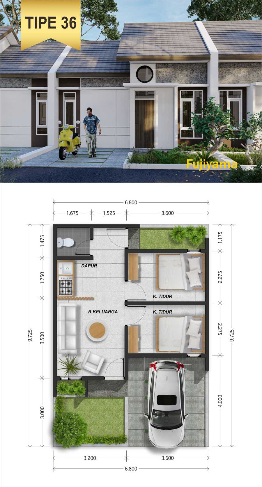 Tipe 36 rumah wonosari 200 jutaan